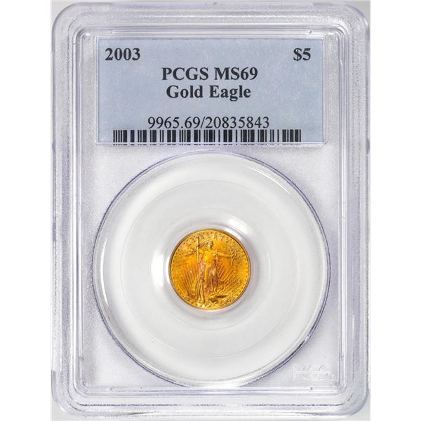 2003 $5 American Gold Eagle Coin PCGS MS69