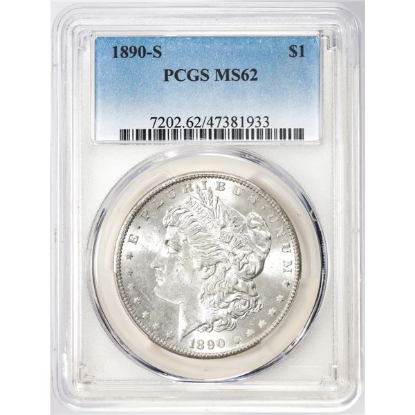 1890-S $1 Morgan Silver Dollar Coin PCGS MS62