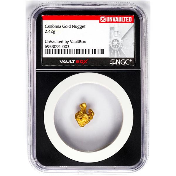 2.42 Gram California Gold Nugget NGC Vaultbox Unvaulted