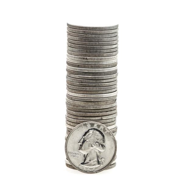 Roll of (40) Brilliant Uncirculated 1964 Washington Quarter Coins