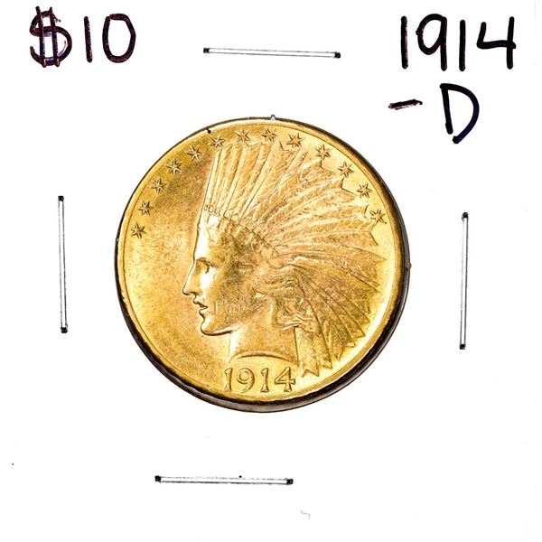 1914-D $10 Indian Head Eagle Gold Coin