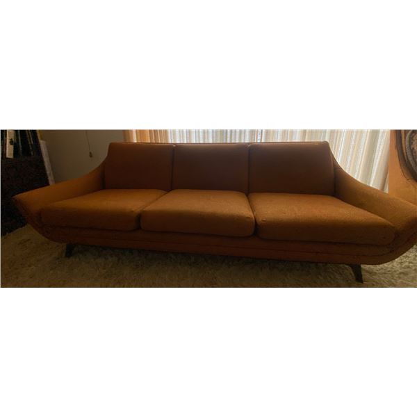 House of Braemore Vintage Elegant Upholstery 3 Seat Sofa Orange 90W x 33D x 31H