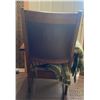 Image 3 : Vintage Leather and Solid Wood Rocker Armchair 27W x 27D x 37H