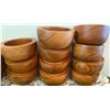 Image 3 : Vintage Teak Serving Set 12 Bowls Serving Tray Barrel Shot GLass