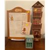 Image 1 : Vintage Erasable Memo Wall Hanging Ceramic Art Bird Calender  & Wooden Mail Organizer