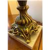 Image 4 : Large Vintage Green & Gold Cherub Lamps  39H
