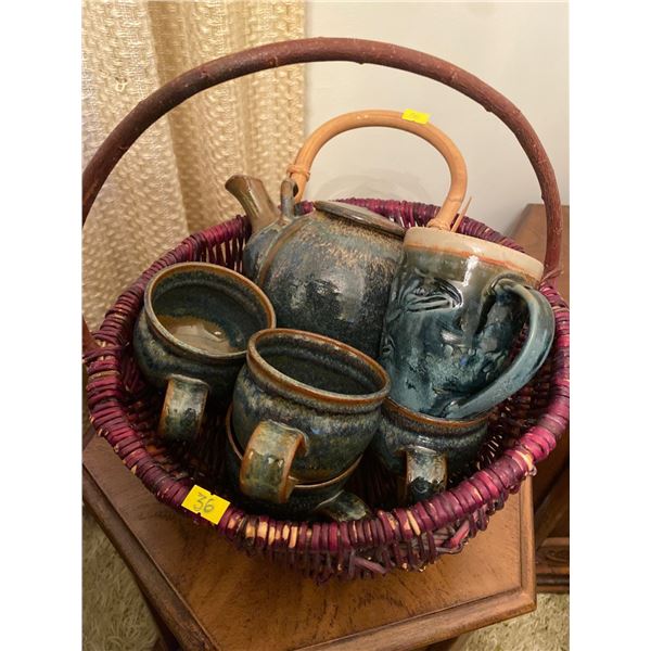 Vintage Stoneware Tea Set 6 Pieces