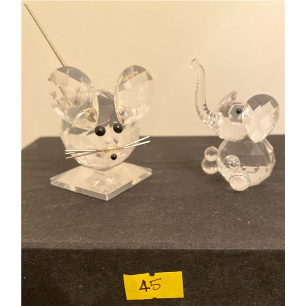 Swarovski Crystal Mouse & Elephant