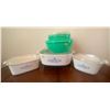 Image 1 : Three Corningware Casserole Dishes w/ Lids & Tupperware Strainer w/ Lettuce Keeper