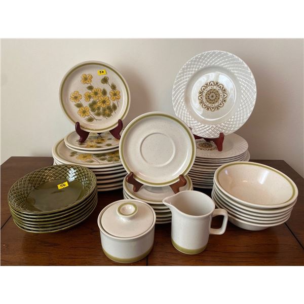 Assortment of Vintage Serving Plates Bowls & Kitchenware