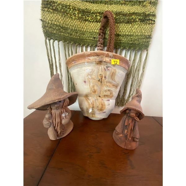 Vintage Taylor Forbes Iron Various Stoneware Pieces Cast Iron Trivet Handmade wall Hanging