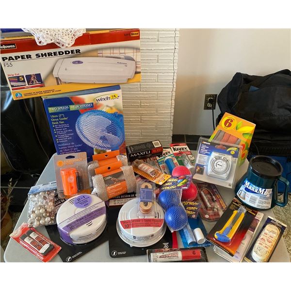 Brand New in Box Items 2 Smoke Detectors Paper Shredder Desk Fan Utility Knife & More