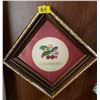 Image 2 : 2 Vintage Brass Hanging Plant Pots 6x5 Small Embroidered Picture In Frame 6x6
