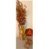 Image 1 : Floral Wall Hangings x 3 Autumn Colors Macrame Clay Handmade
