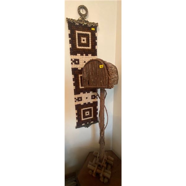 Handmade Macrame Wall Hanging 33" H Standing Bird House 33"
