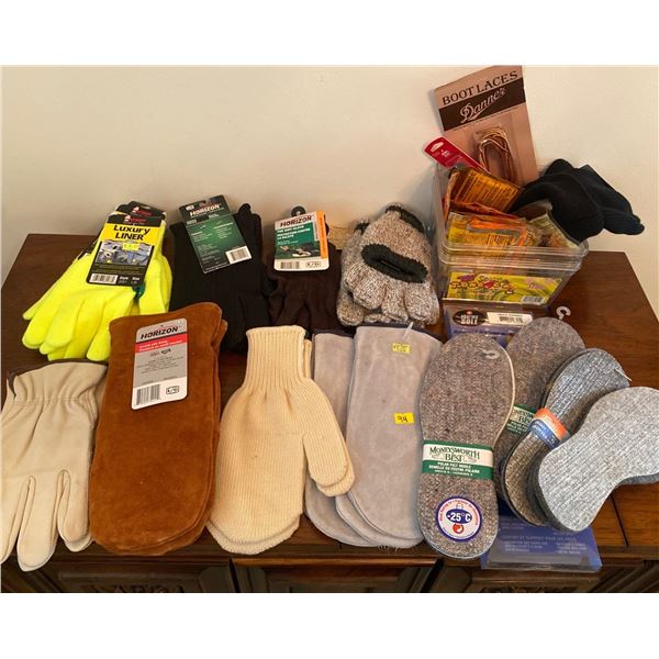 Brand New Assortment of Gloves Mittens Insoles Glove/boot Warmers Shoe Laces