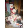 Image 1 : Christmas Snow Man Lot Assorted Snow Men Large Stocking Stuffed Santa MIni Tree