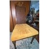 Image 5 : Vintage Wood Dining Table w/ 6 Wood & Velvet Dining Chairs