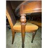 Image 7 : Vintage Wood Dining Table w/ 6 Wood & Velvet Dining Chairs
