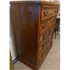 Image 3 : Wood Tall Boy Dresser 5 Drawers Wood Vintage 38 x 19 x 42