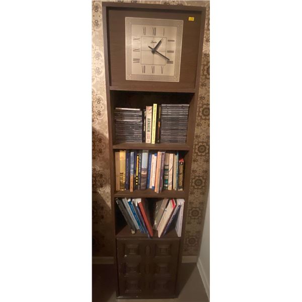 London Clock Book Shelf w/ Cabinet Wood 17 x 8 x 66