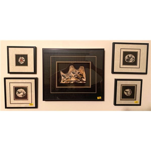 Stone & Antler Nature Art Birds 5 pieces 15 x 12