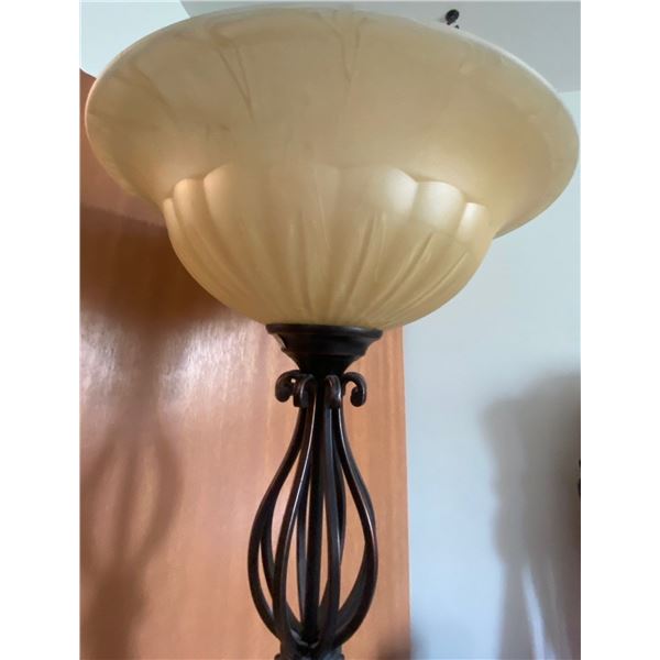 Vintage Floor Lamp 6 Feet Glass MetalBase