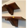 Image 1 : 2 Wood Floating Shelves Walnut Color Beautiful