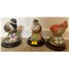 Image 1 : Ceramic Bird Statues on Wood Base x 3