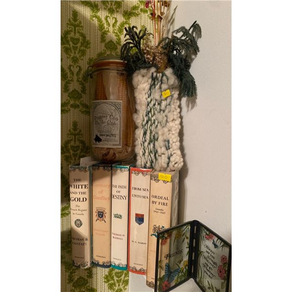 Vintage Book Set Floral Macrame Decorative Collectable