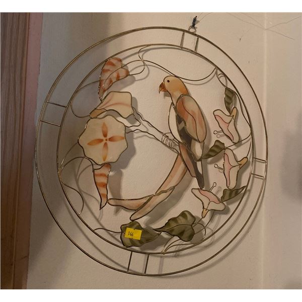 Stained Glass Bird Collectable Wall Hanging Ceramic Owl Wind Chime