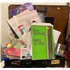 Image 1 : Brief Case Art Folder and Assorted Stationary Note Pads Staples Markers Colored Pencils