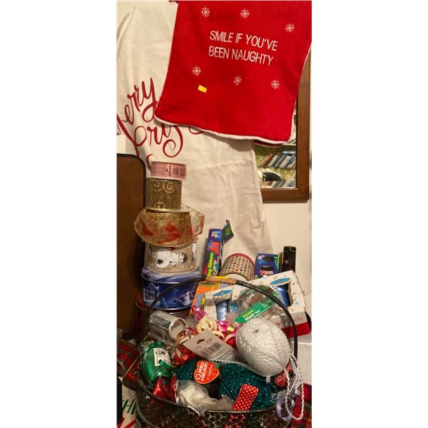 Festive Holiday Essentials Gift Wrap Bows Ribbons Gift Bags Blank Card Stock