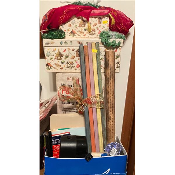 Assorted Craft Supplies & Stationary Stones Storage Boxes Stakes & More