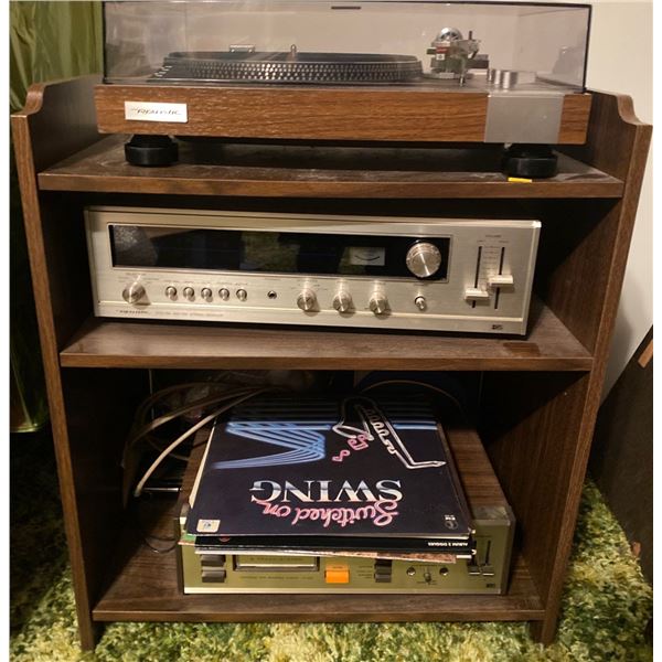 Realist Record Player Model No.RD8100 w/ Stereo Receiver STA84 w/ Stand & Assorted Vinyl Records