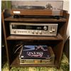 Image 1 : Realist Record Player Model No.RD8100 w/ Stereo Receiver STA84 w/ Stand & Assorted Vinyl Records