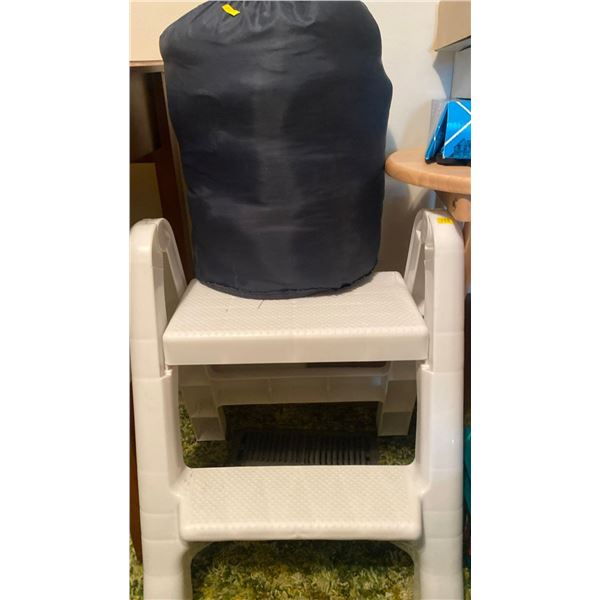 Step Stool & Large Sleeping Bag w/ Carry Case Retractable Portable Space Saving