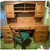 Image 1 : Vintage Wood Desk Large & Chair 68L x 29D x 69T