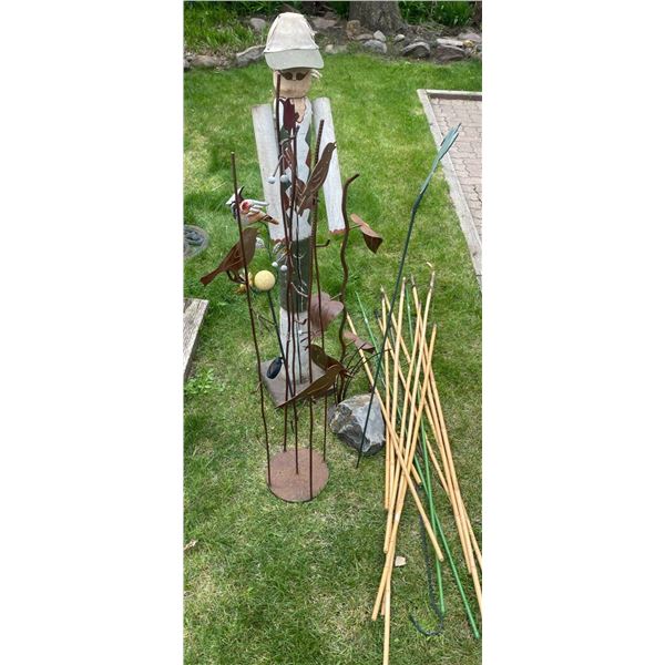 Assortment of Garden Decor Birds, Nature, Bamboo Stix 50" tall