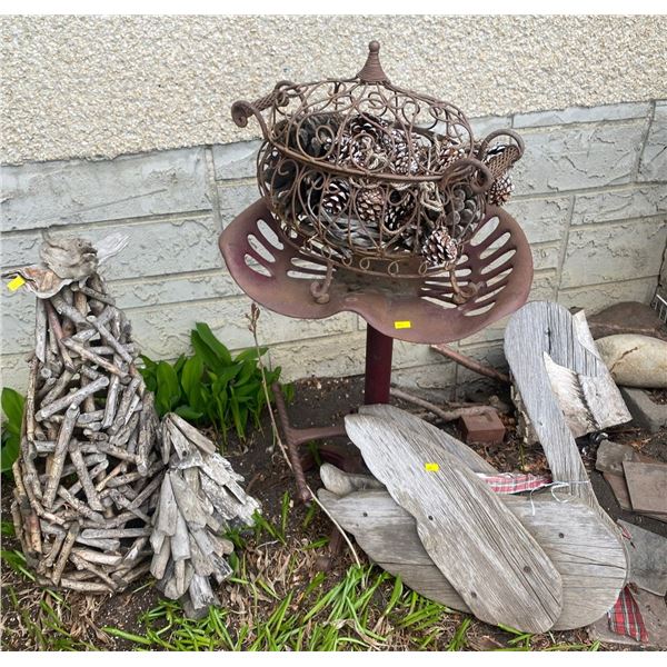 Old Tractor Chair & Handmade Garden Decor and Art