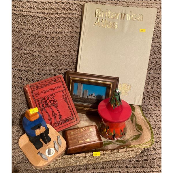 Assortment of Decorative Collectibles Vintage Atlas Book Trinket Boxes