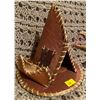 Image 2 : Handmade Birch Canoe Teepee w/ Hand Carved Wood Sail Boat