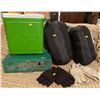 Image 1 : Assortment of Camping Gear Coleman Cooler Lockbox Brand New Sleeping Sacs New Gloves
