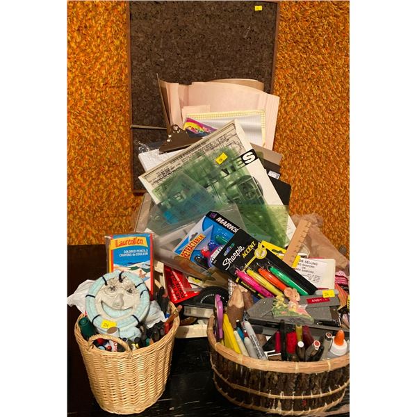 Assorted Stationary Plastic Stencils Colored Pencils Brand New Highlighters Sharpies