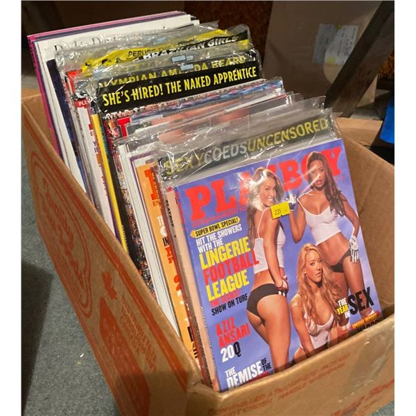 Assorted Box of Playboy Magazines New & Vintage Approximately 50 Pieces