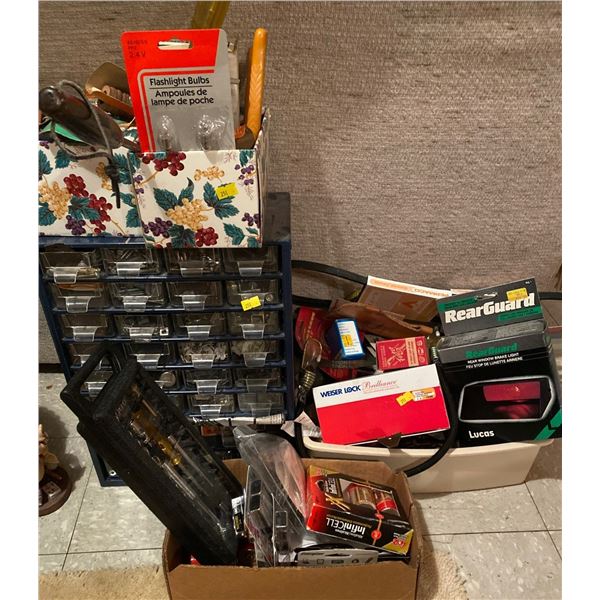 Garage Organizer w/ Assorted Hardware New Hand Tools & More