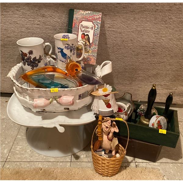 Decorative Collectables Bells Bird Paintings Ceramic Plant Stand 