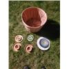 Image 1 : Cedar Basket With Hand Made Garden Pottery Decor