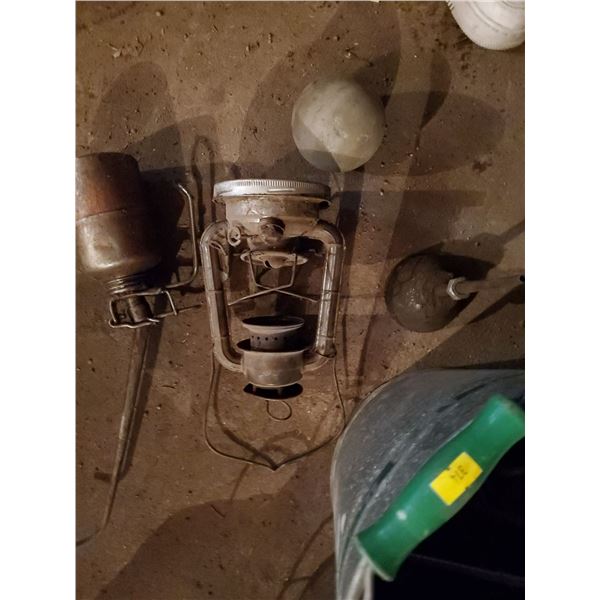 Antique Milking Tin Lantern Oil Can