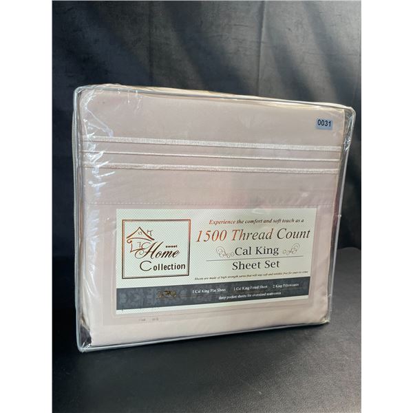 Lot of 1 Cal King 1500 Thread Count Bed Sheet Set - Light Pink - Brand New!